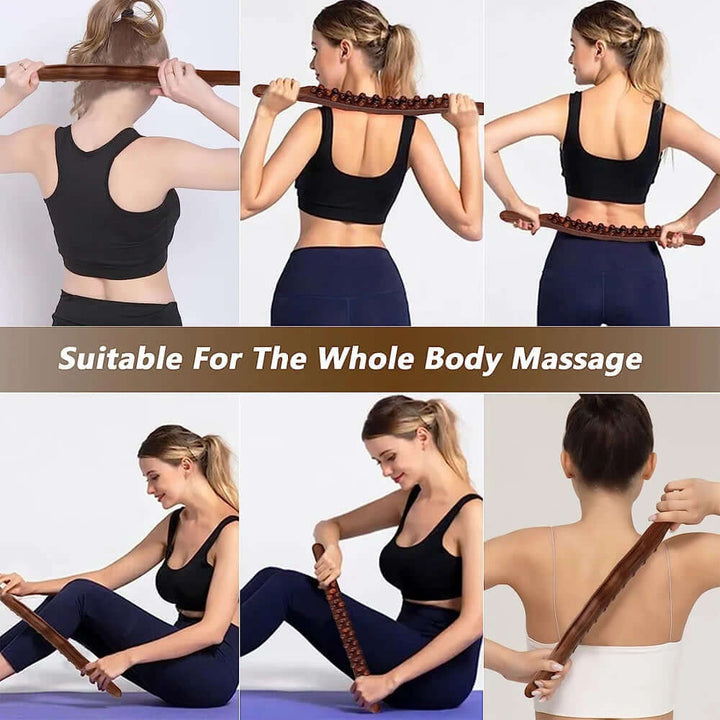 Holz Gua Sha Massage-Stab 60cm - Tiefenentspannung