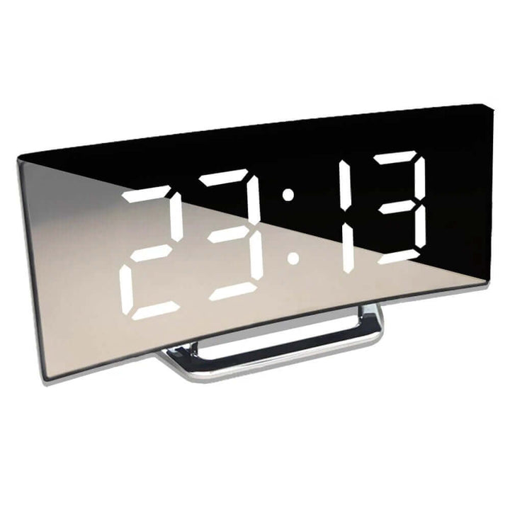 Moderner LED-Digitalwecker mit geschwungenem Design
