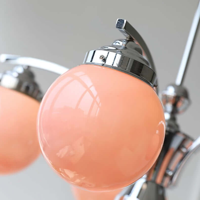 Runder Retro-Kronleuchter aus Glas