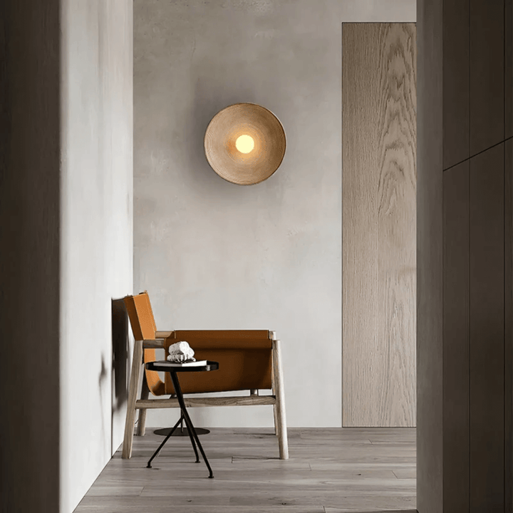 Runde LED Wandleuchte Harz Glas Modern Design