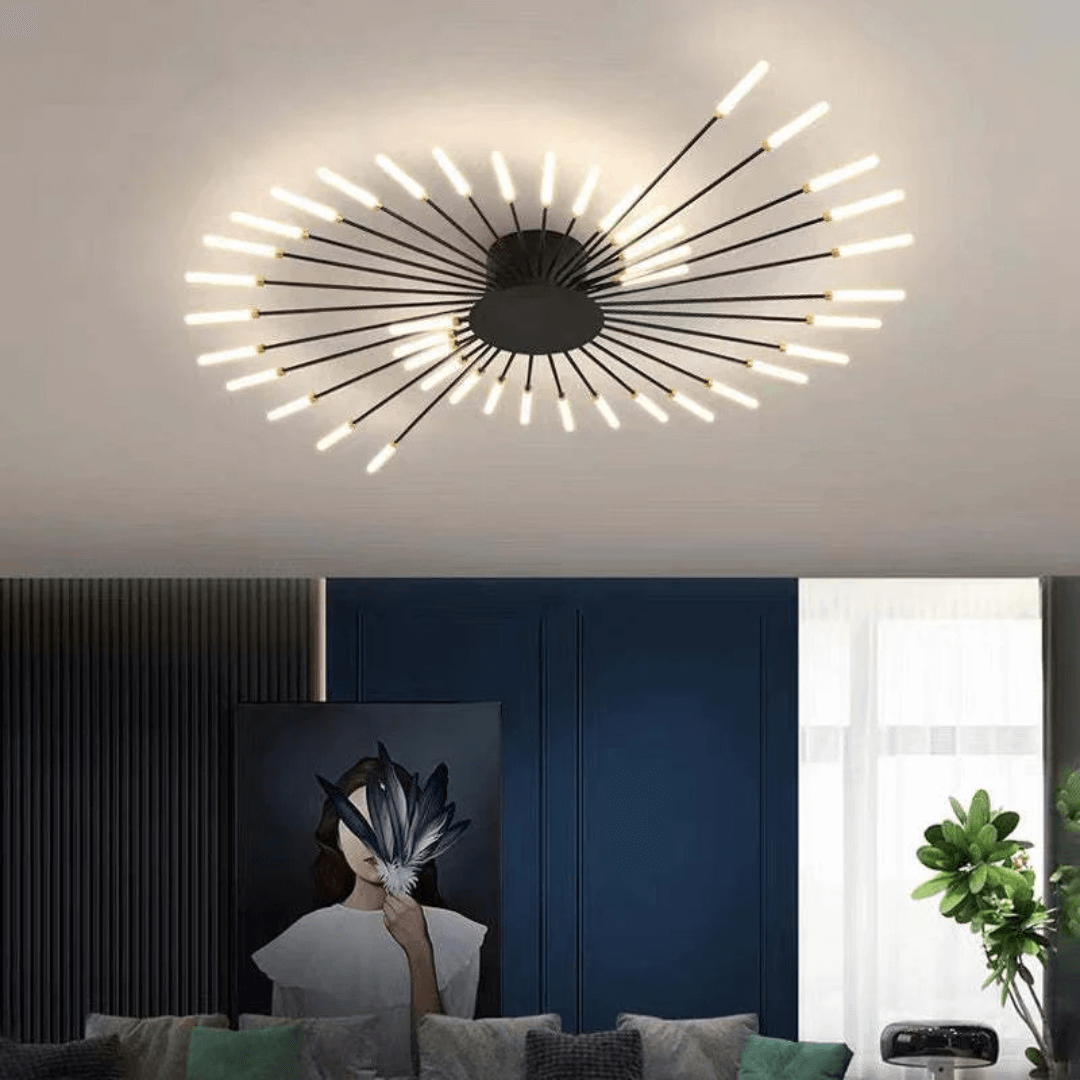 Grand plafonnier LED moderne en métal blanc acrylique