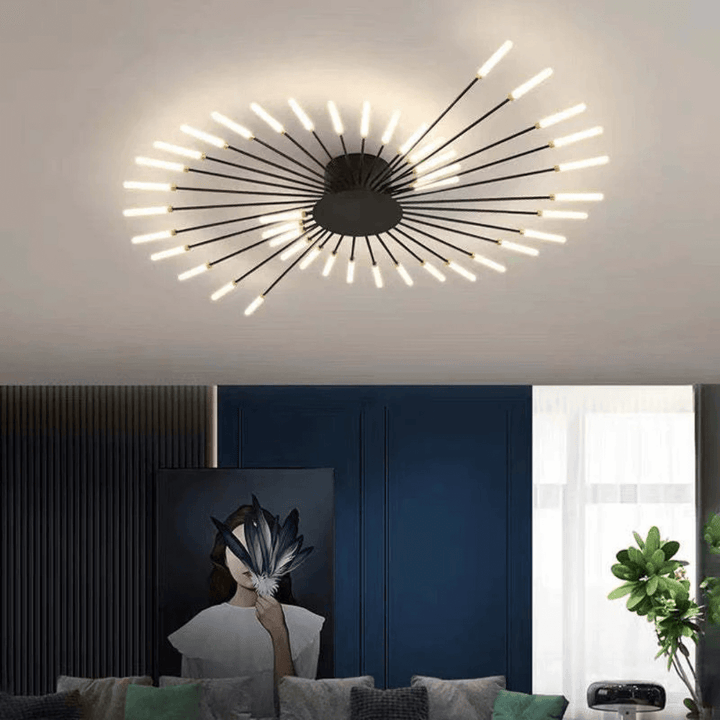 Grand plafonnier LED moderne en métal blanc acrylique