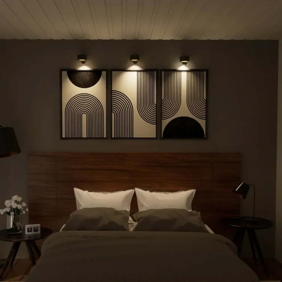 Kabellose LED Wandleuchte mit 360° Rotation