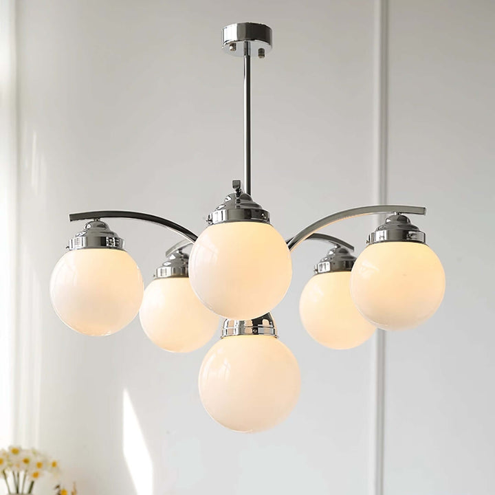 Runder Retro-Kronleuchter aus Glas