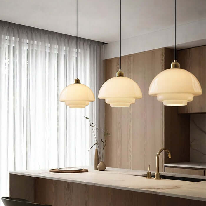 Lampe à suspension élégante en verre blanc