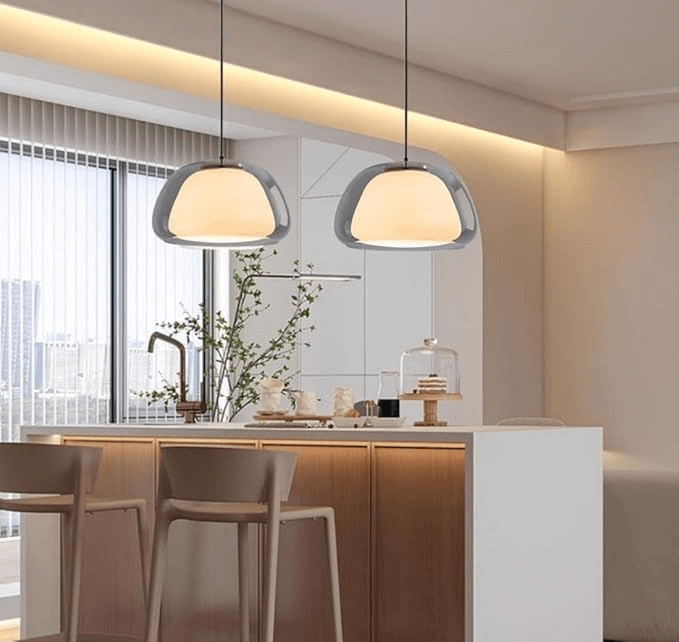 Moderne Milchglas Hängeleuchte Jelly
