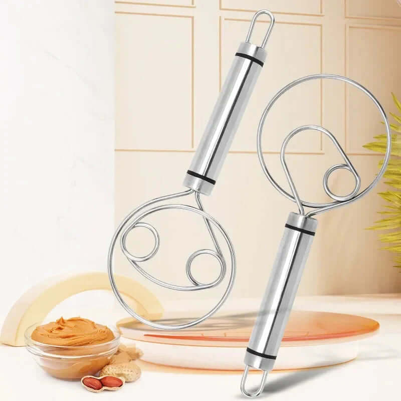 Edelstahl Danish Teigrührbesen - Ergonomischer Teigmischer