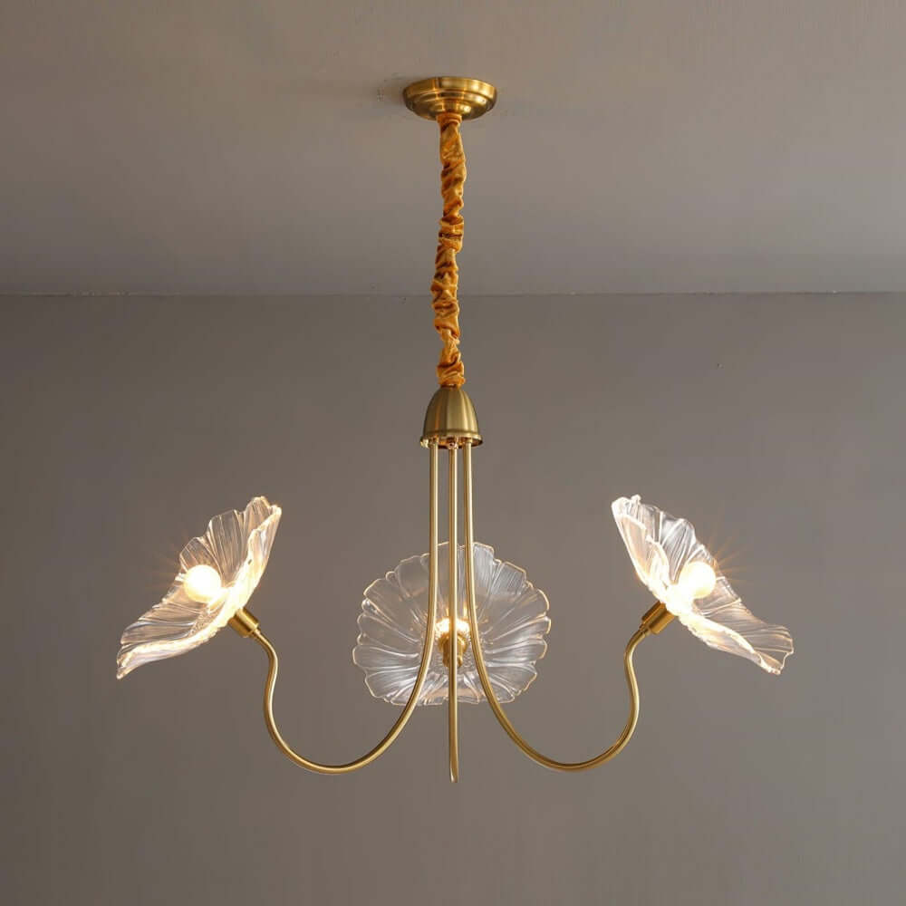 Moderner Glas-Kronleuchter Lotusblüten-Design