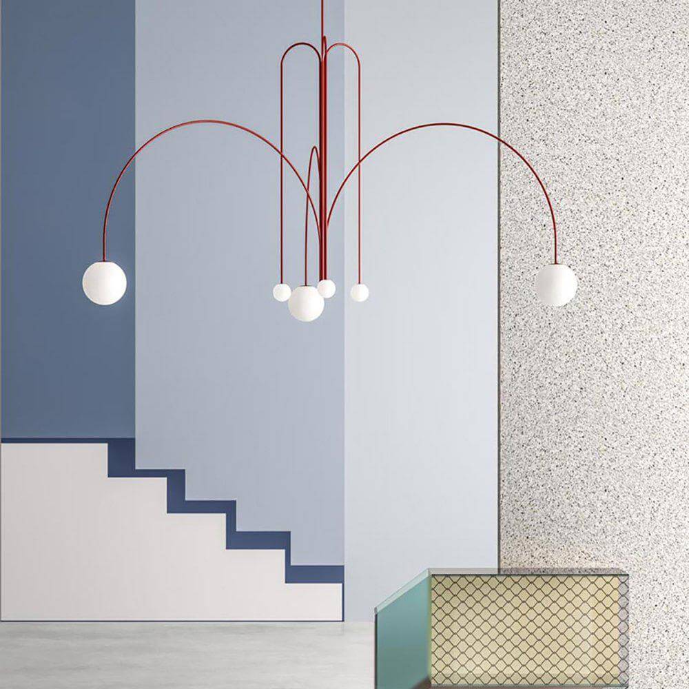 Suspension élégante en verre et métal