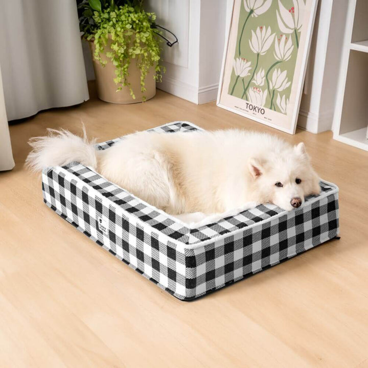 Gemütliches Hunde-Kuschelbett Kariert