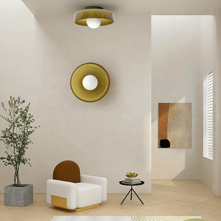 Runde LED Deckenleuchte Modern Glas Lampe