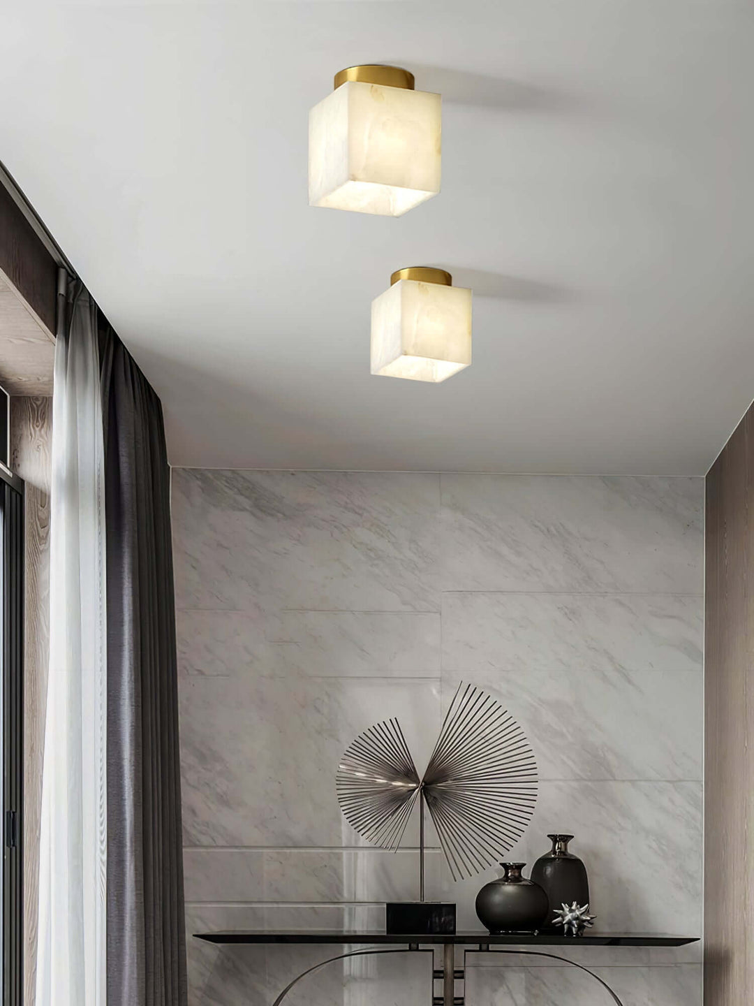 Mond Alabaster Deckenleuchte, Modern LED, 15cm