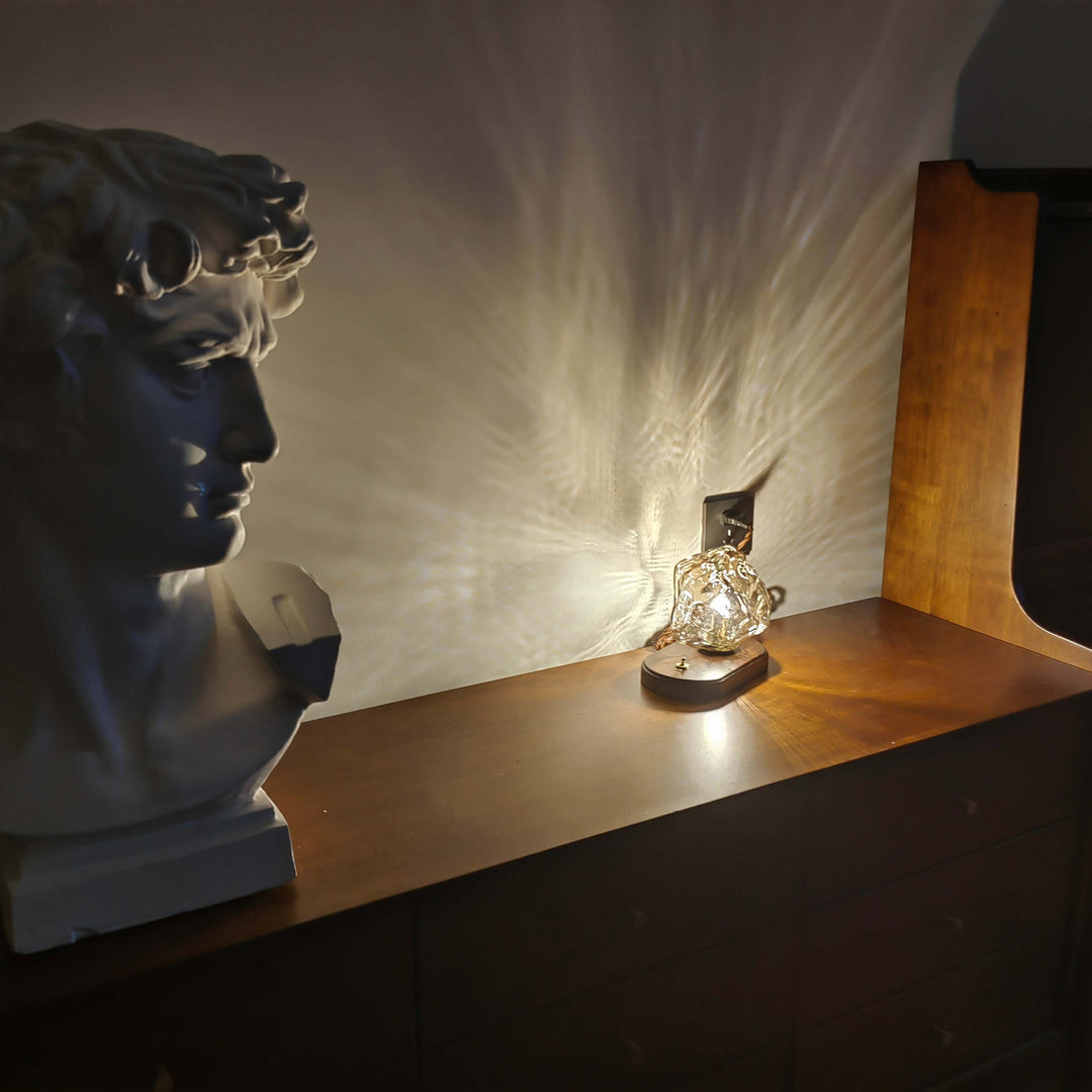 Lampe de table en verre Ice Stone Design
