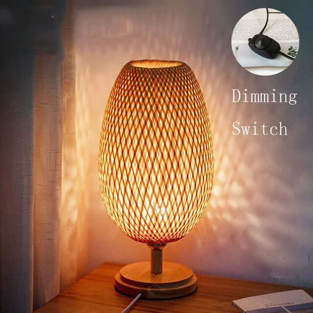 Lampe de table vintage en bambou