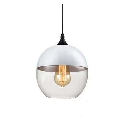 Élégante suspension en verre et bois