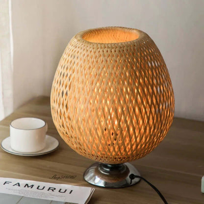 Lampe de table vintage en bambou
