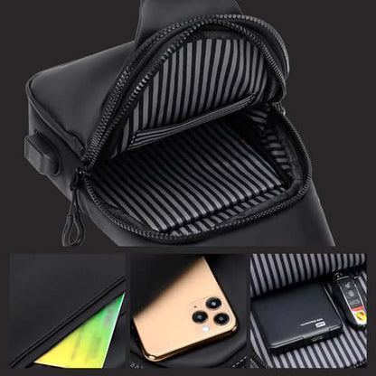 Sac à bandoulière étanche avec USB