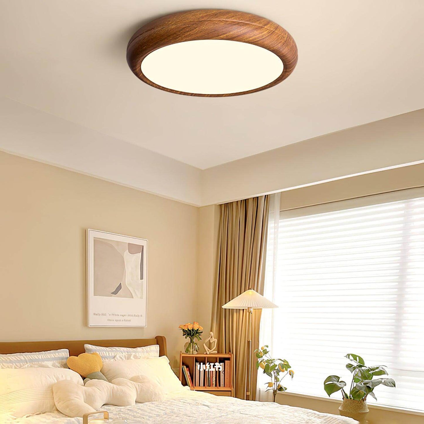 LED Deckenleuchte Holzoptik Modern Rund