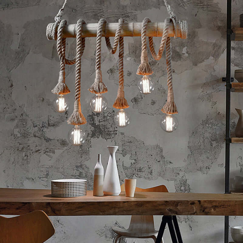 Suspension réglable en bambou - design corde