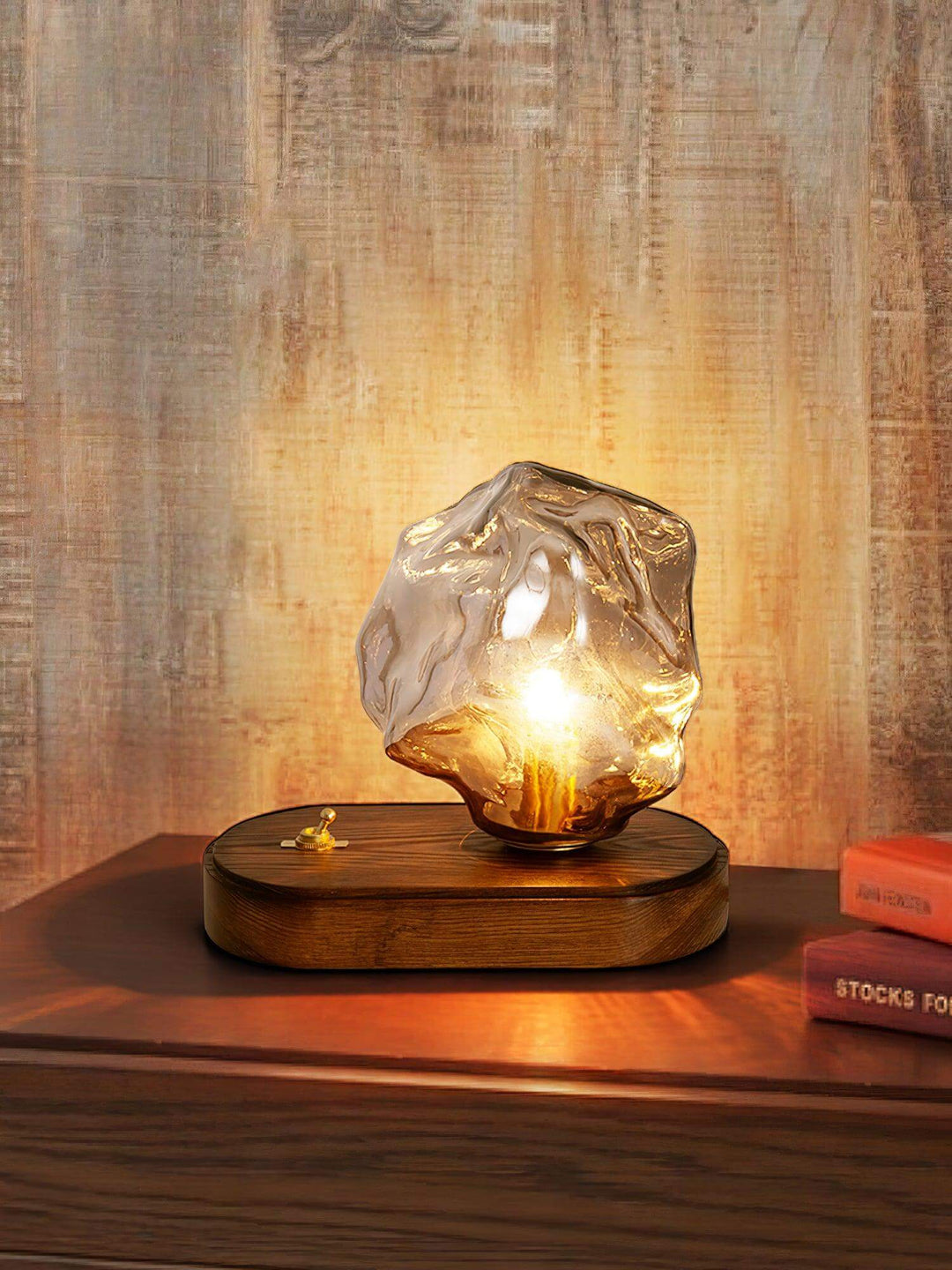 Lampe de table en verre Ice Stone Design