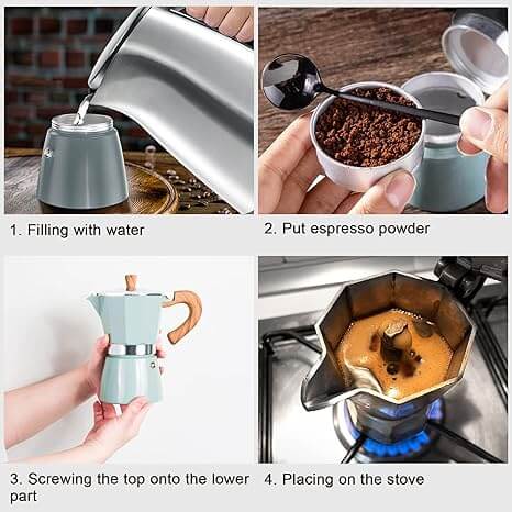 Cafetière expresso moka en aluminium 150/300 ml