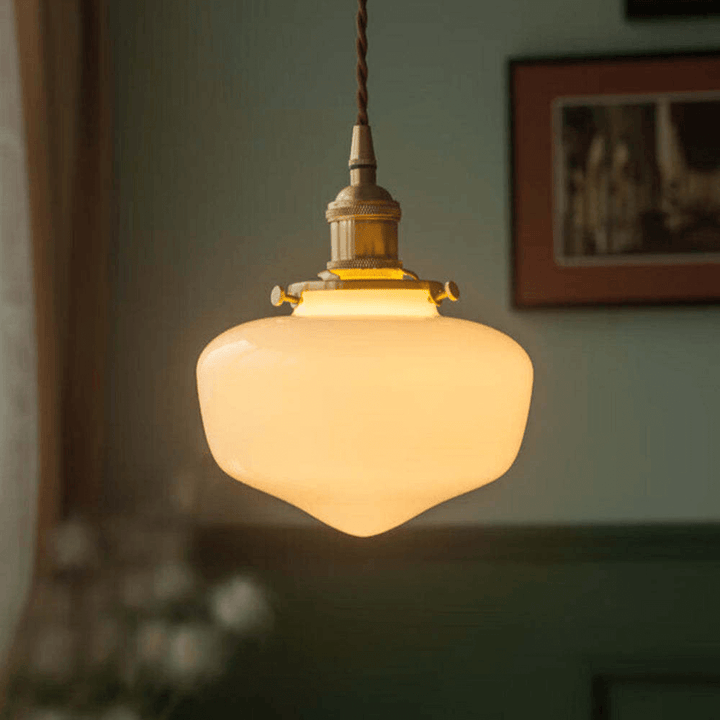Retro Messing Glas Pendelleuchte