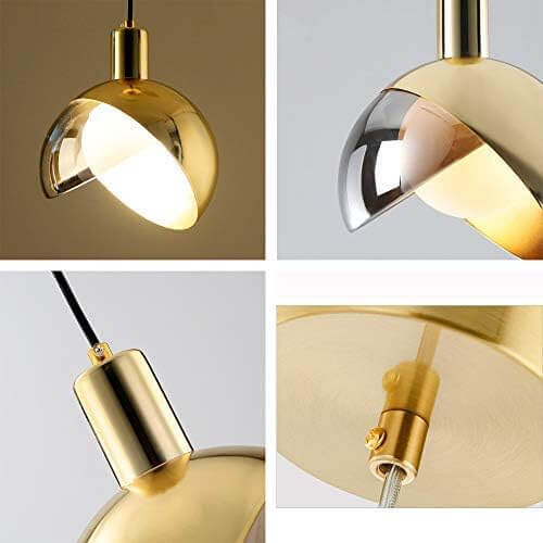 Goldene Pendelleuchte Rauchglas