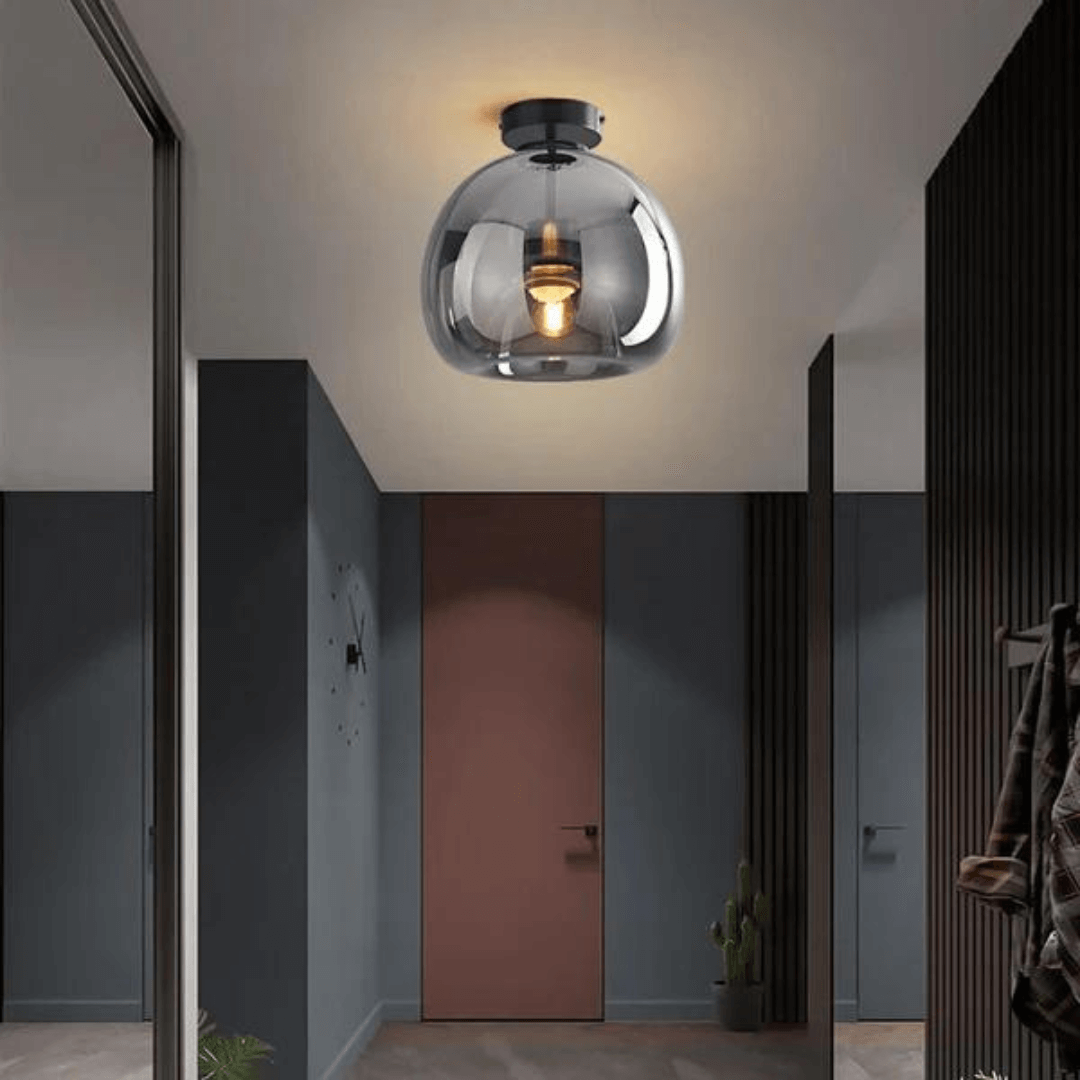 Moderne LED Deckenleuchte, Warmweiß, Metall & Glas