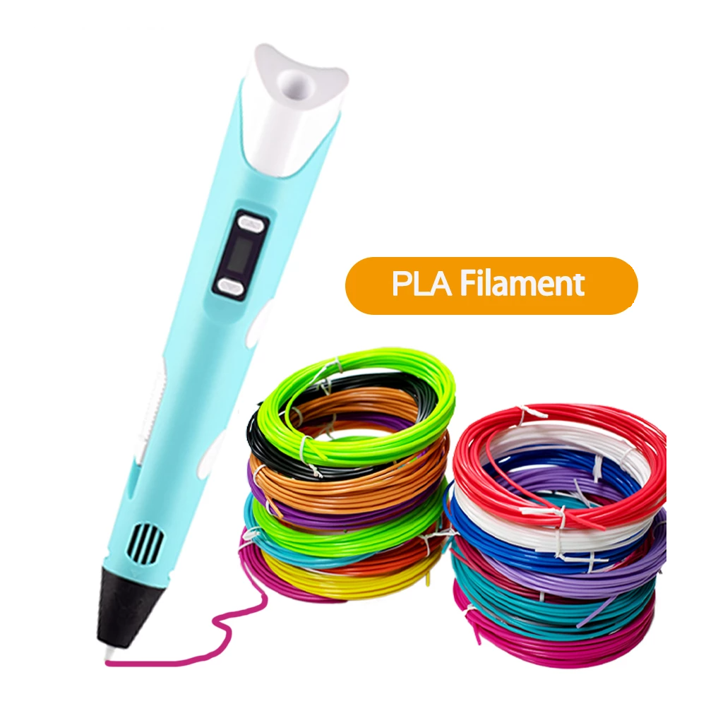 "3D-Druckstift in Aktion mit buntem Filament, ideal für kreative Projekte in 3D, perfekt für Künstler und Bastler."