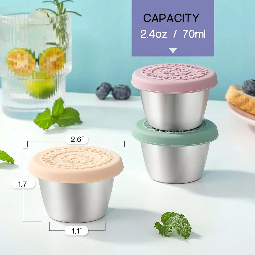 Ensemble de récipients à sauce en acier inoxydable