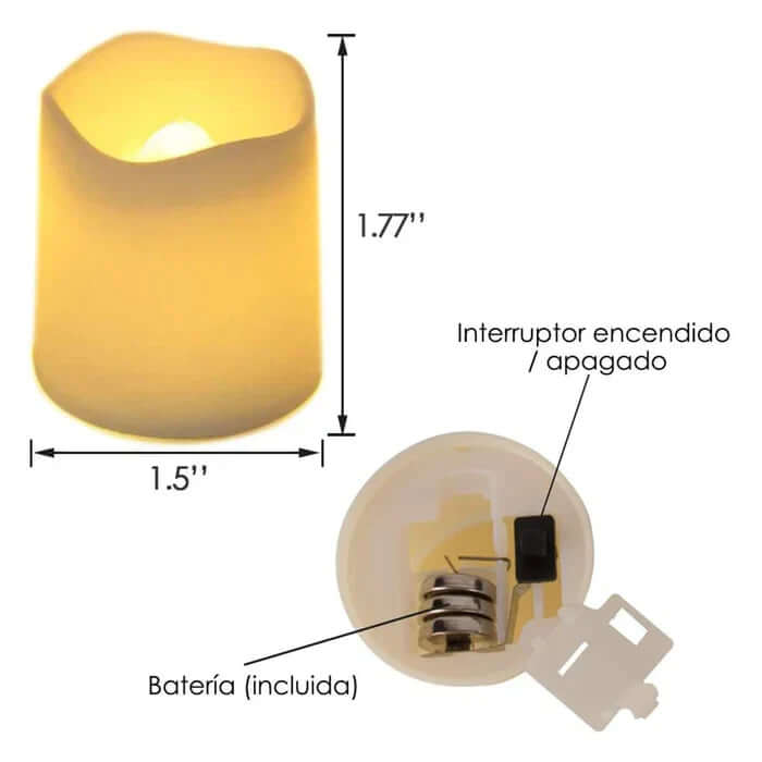 24er Set LED Flammenlose Kerzen Warmweiß