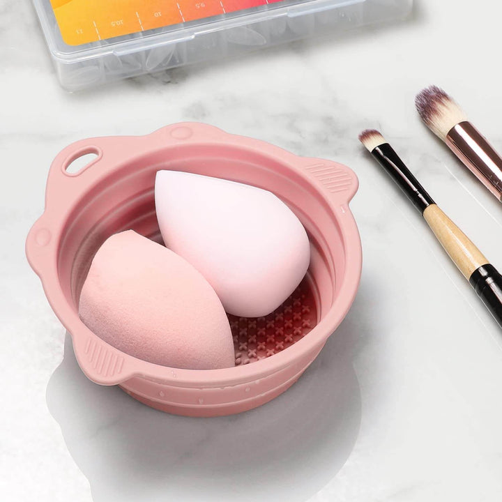 Faltbare Silikon Make-up Pinselreinigungs-Schüssel