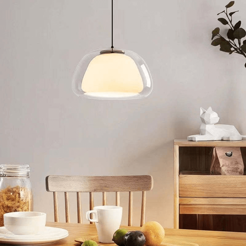 Moderne Milchglas Hängeleuchte Jelly