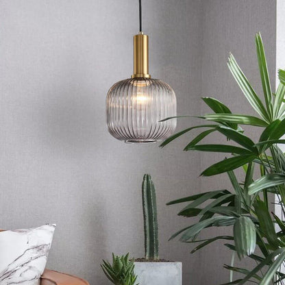 Lampe à suspension rétro en verre coloré