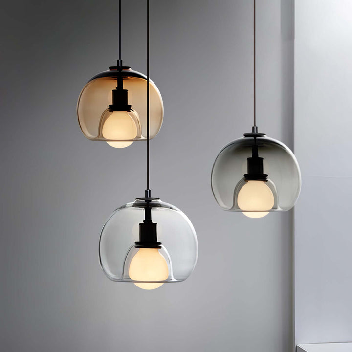 Moderne Pendelleuchte - Metall & Glas