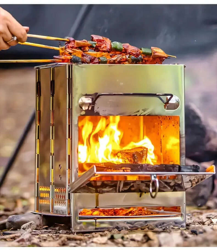 Faltbarer Campingkocher Holzofen Edelstahl