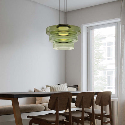 Elegante Bauhaus Glas-Hängeleuchte