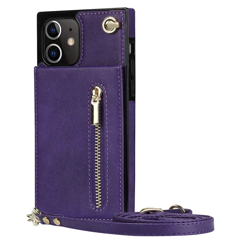 "3in1 Handyhülle mit Kartenfach und Umhängetasche in elegantem Design, ideal für Alltag und Reisen."
