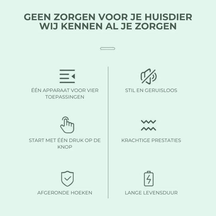 "4-in-1 Tierpflege-Trimmer für Fell- und Klauenpflege, kompaktes Design, ideal für Haustiere, ergonomisch, leise"