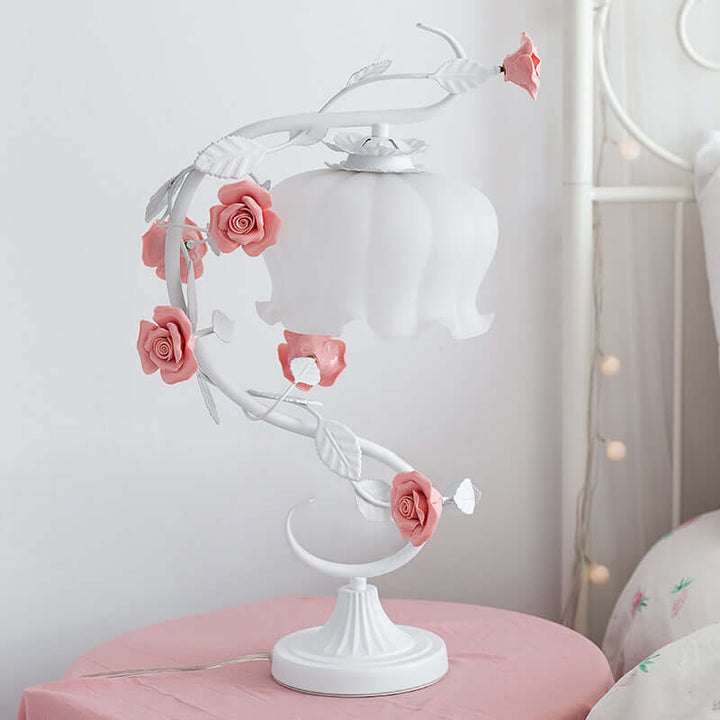 Lampe de table romantique rose 23cm