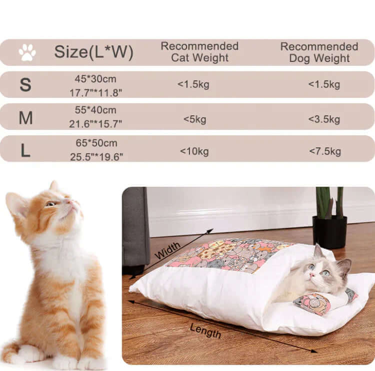 Sac de couchage pour chat en peluche pour des nuits douillettes