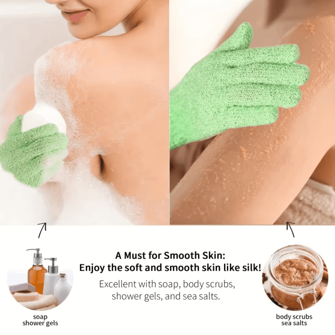 Exfoliierende Badehandschuhe für Dusche & Peeling