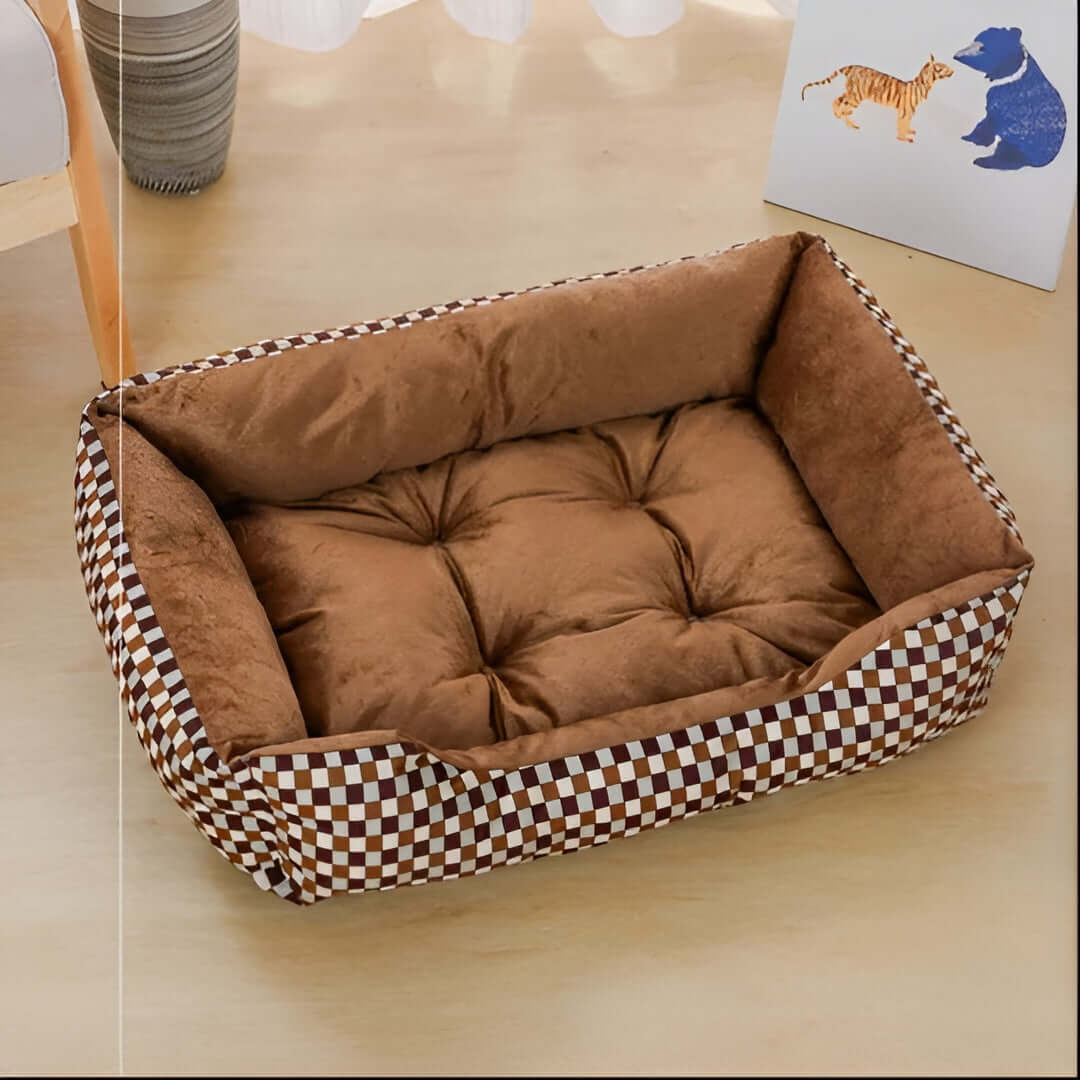 Lit orthopédique en peluche pour animaux de compagnie