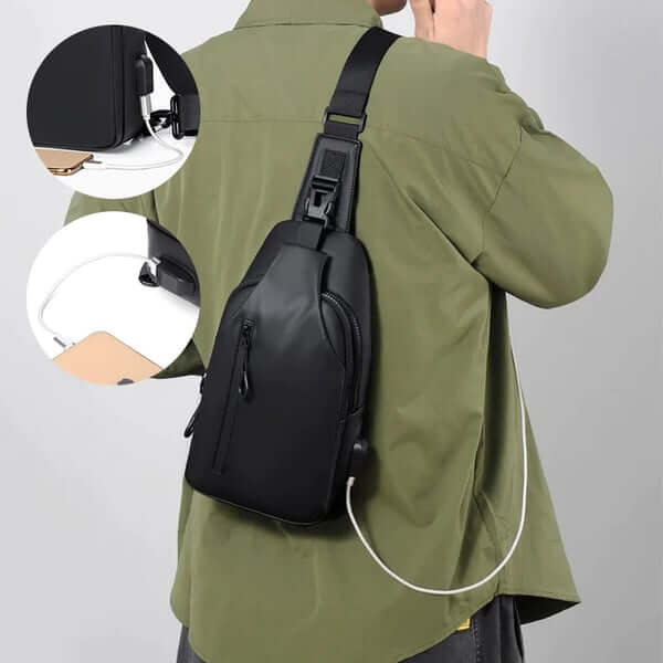 Sac à bandoulière étanche avec USB