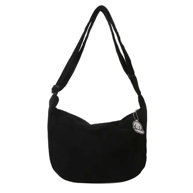 Sac à bandoulière en velours côtelé pour femme