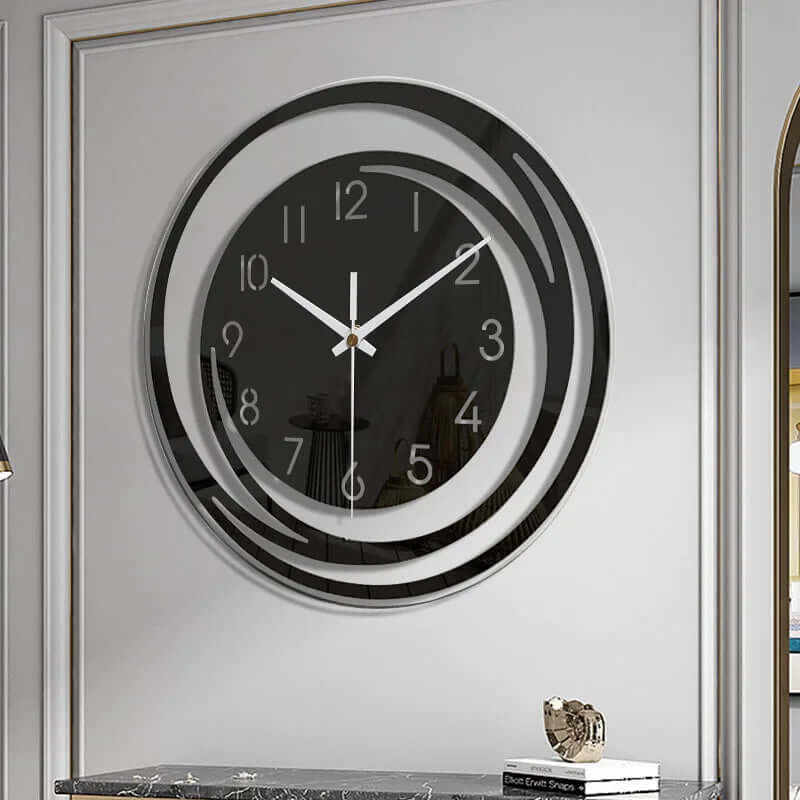 Moderne Acryl Wanduhr - Schwarz