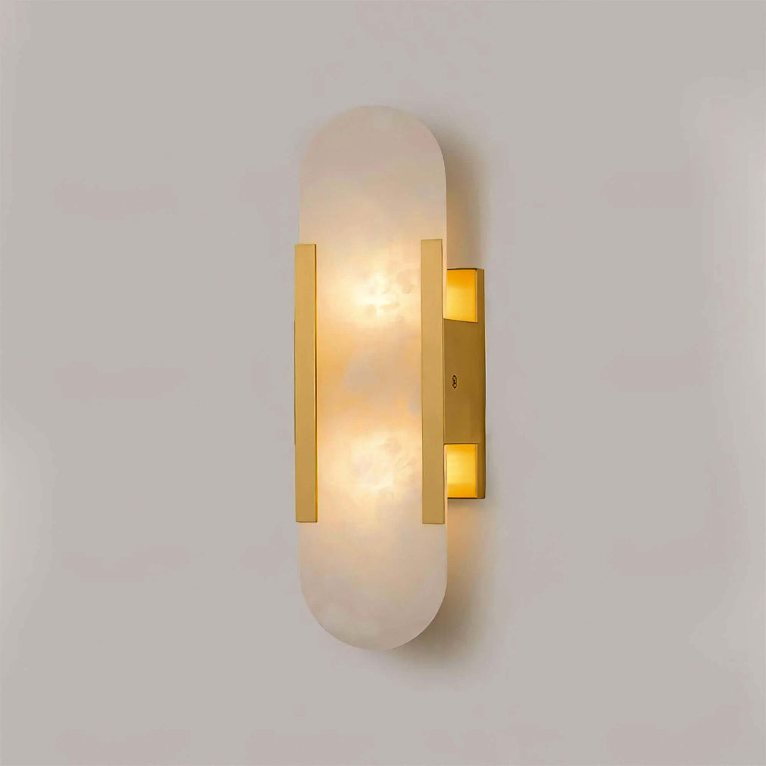 Langgestreckte Alabaster-Wandleuchte