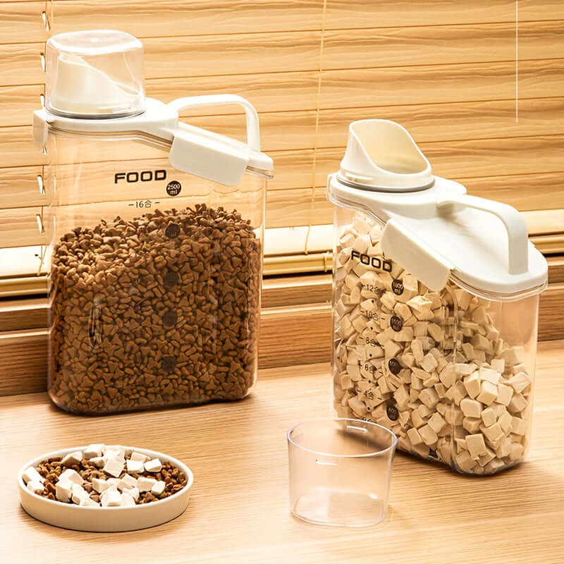 Récipient hermétique pour aliments secs avec tasse à mesurer