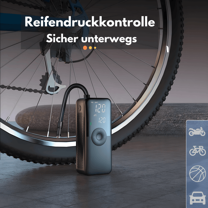 Tragbare Luftpumpe mit Digitalanzeige