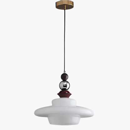 Elegante Beige Glas Hängeleuchte
